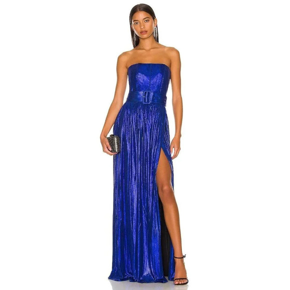 NWT retrofete Cobalt Blue Jaden Strapless Formal Gown $595 - Picture 3 of 16
